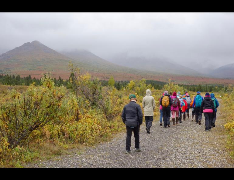 A class of sixth-graders from Fairbanks attended the Denali Science School, a three-day program in Denali National Park and Preserve. Ned Rozell photo.