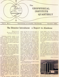 The Director Introduces: a Report to Alaskans
